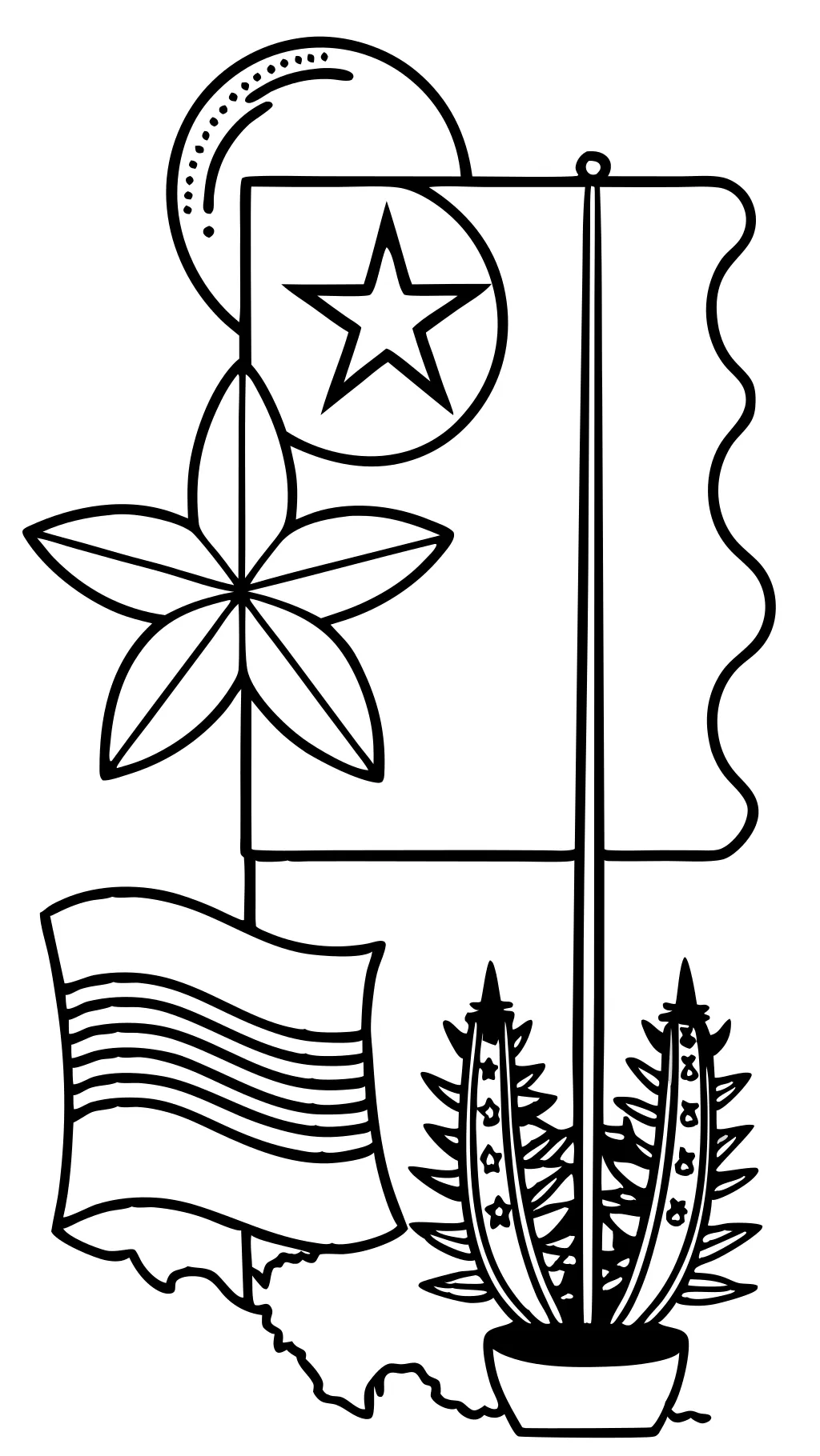 coloring page of texas flag